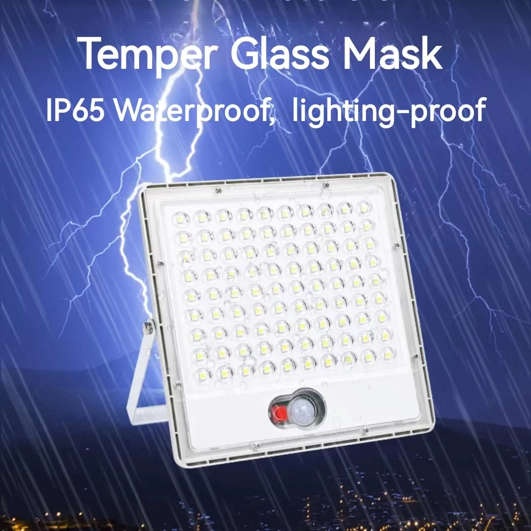 Solar Flood Light Outdoor IP67 Waterproof Solar Lights Solar Powered Floodlight 100W for Pathway Yard Patio Lawn Backyard