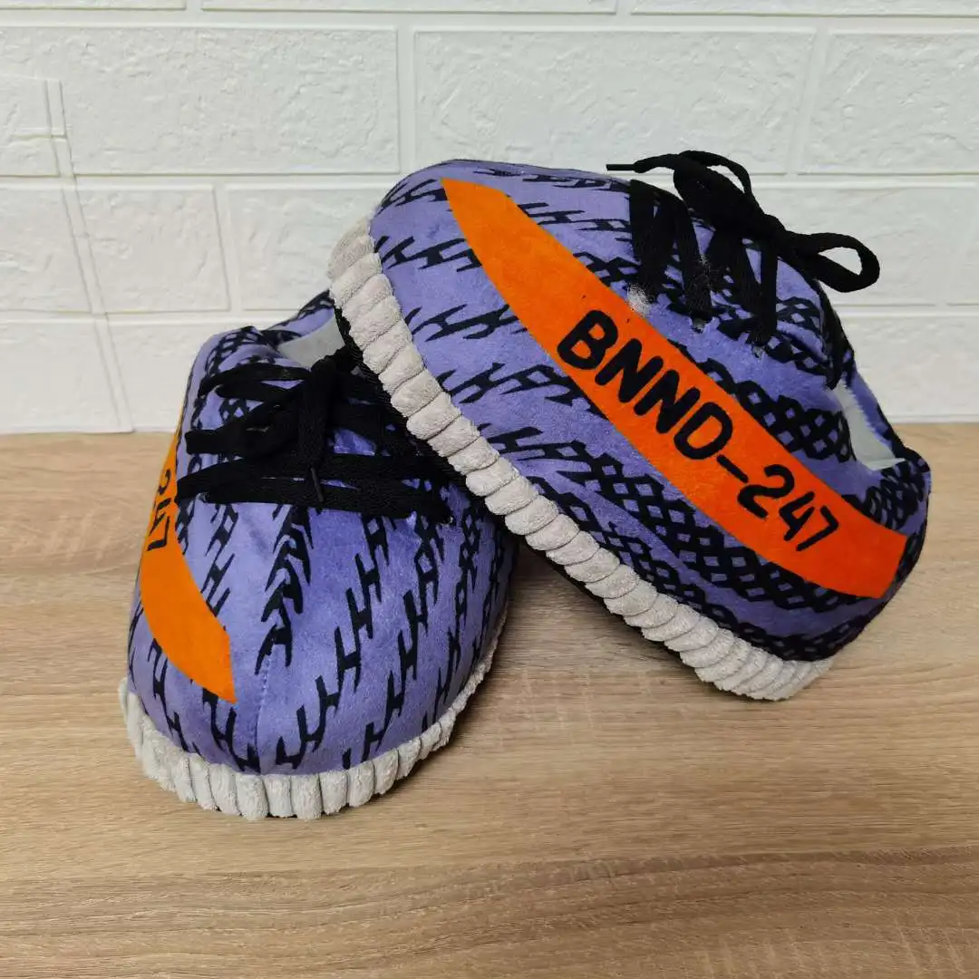 Fashion Plush Shoes Cute Home Warm Slippers One Size Sneakers Floor Cotton Sneaker Slippers Plush Shoes