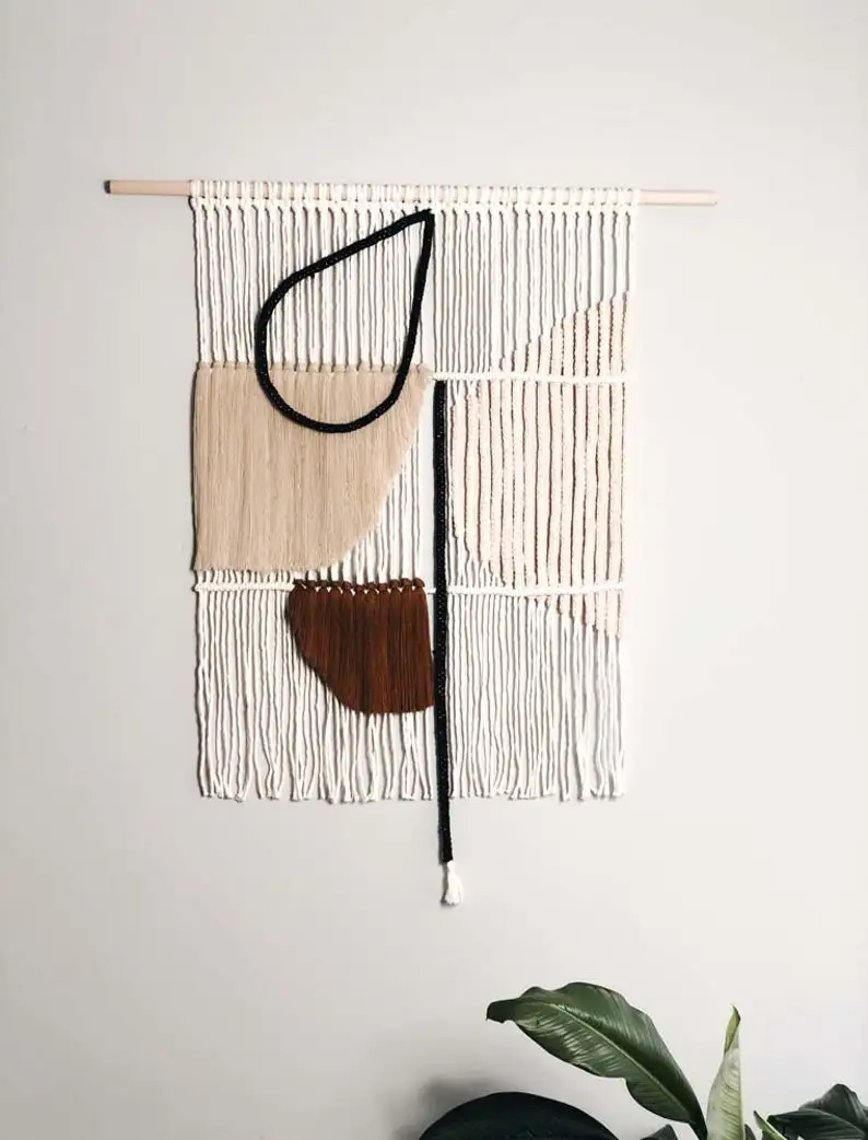 Woven Boho Tapestry Living Room Bedroom Decor Macrame Leaf Wall Hanging