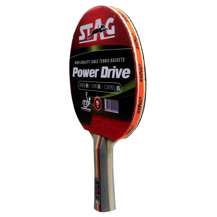 Stag Power Drive Plus Table Tennis Racket | ITTF Approve Rubber | Best for Intermediate, Advance Play