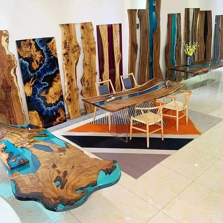 epoxy resin table, epoxy river table, wood epoxy dining table / Customized tables available