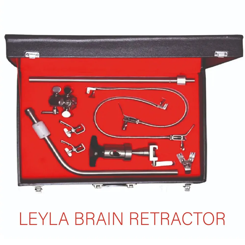 Yasargil (Leyla) Brain Retractor Neurosurgery Flexible arms COMPLETE SET with carry Wooden box Surgical Instruments