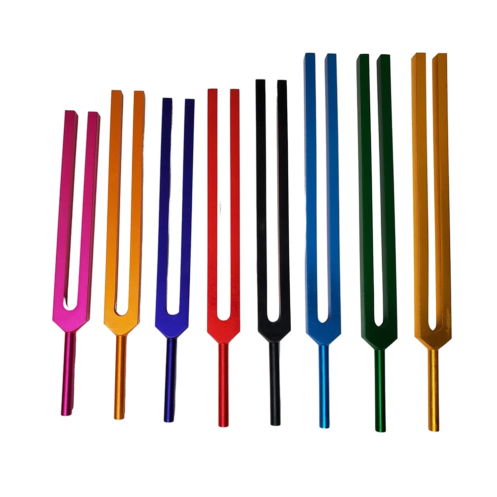 Great Quality  Chakra Sacred Solfeggio 9 pcs Weighted Tuning Forks / Tuning Fork Stainless Steel Tuning Forks sets