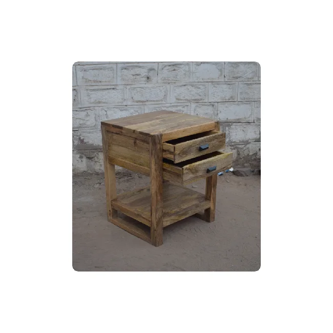 Vintage Mango Furniture 2 Door Bedside Table Modern Wood Indoor Furniture Mango Wood Furniture Customized & Handmade Supplier