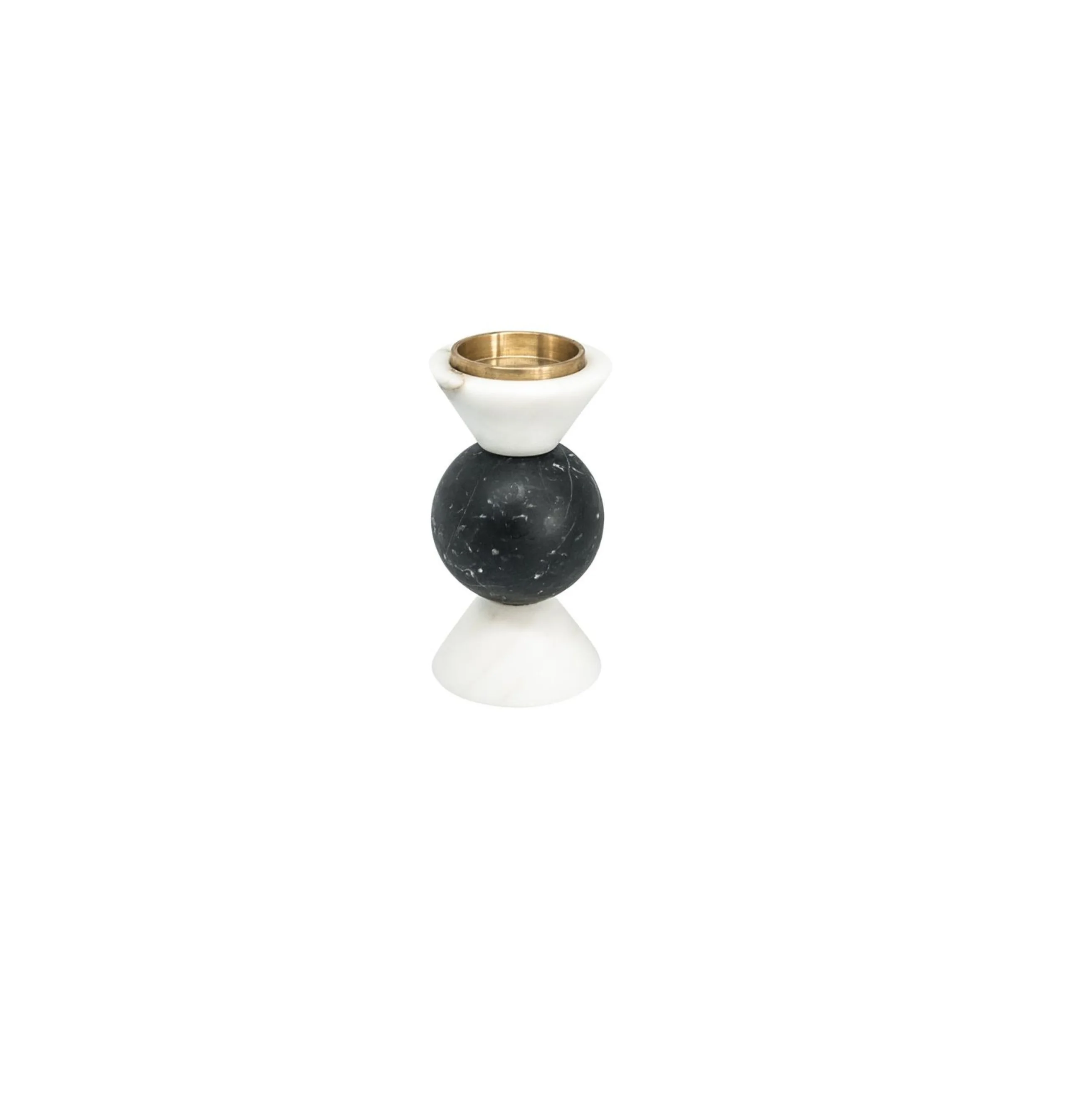 Deluxe quality black marble ball white marble candle holder fancy design tea light candle holder at affordable price