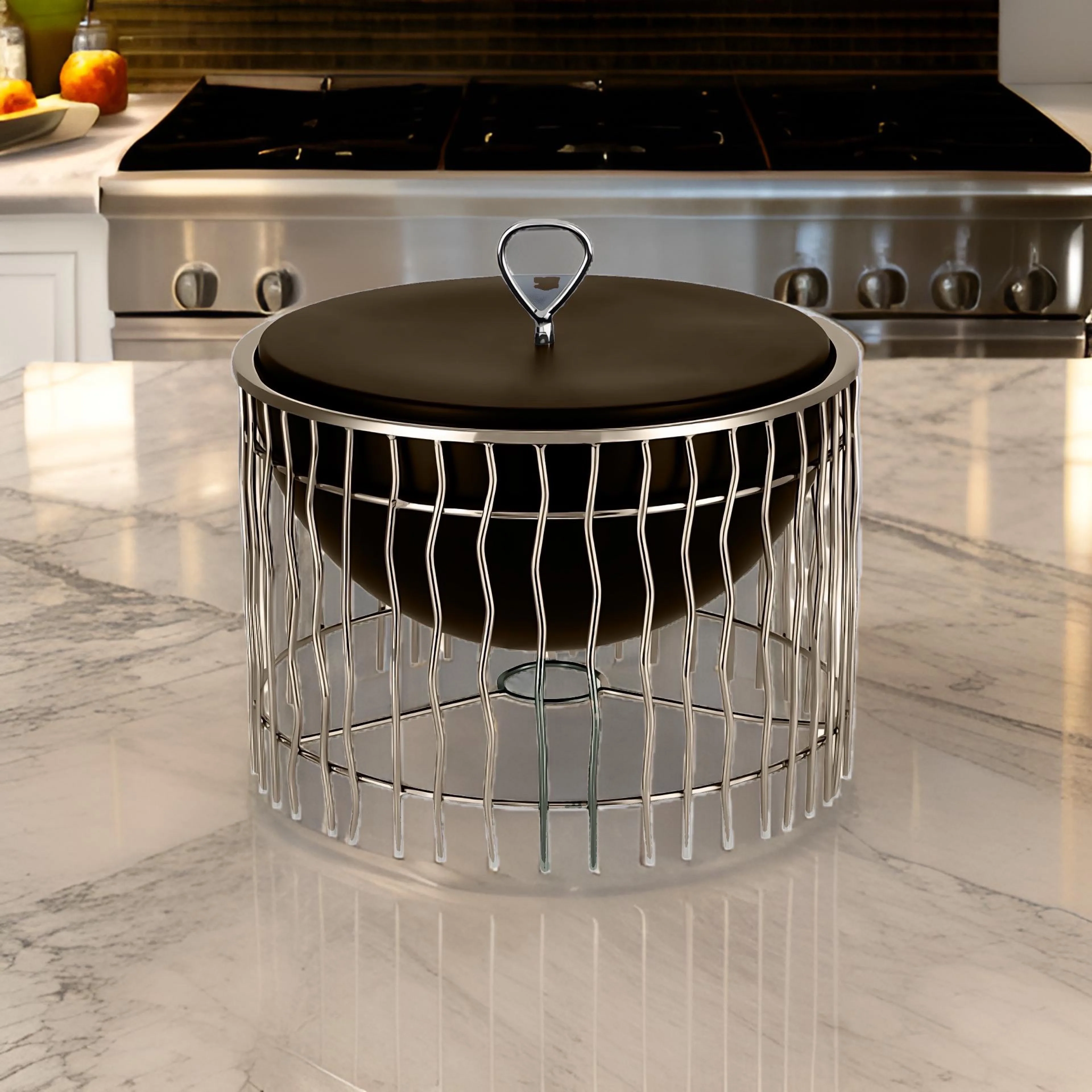 Hot selling hot pot stainless steel Casserole Dish with lid Metal Stand soup pot milk pot round Food warmer