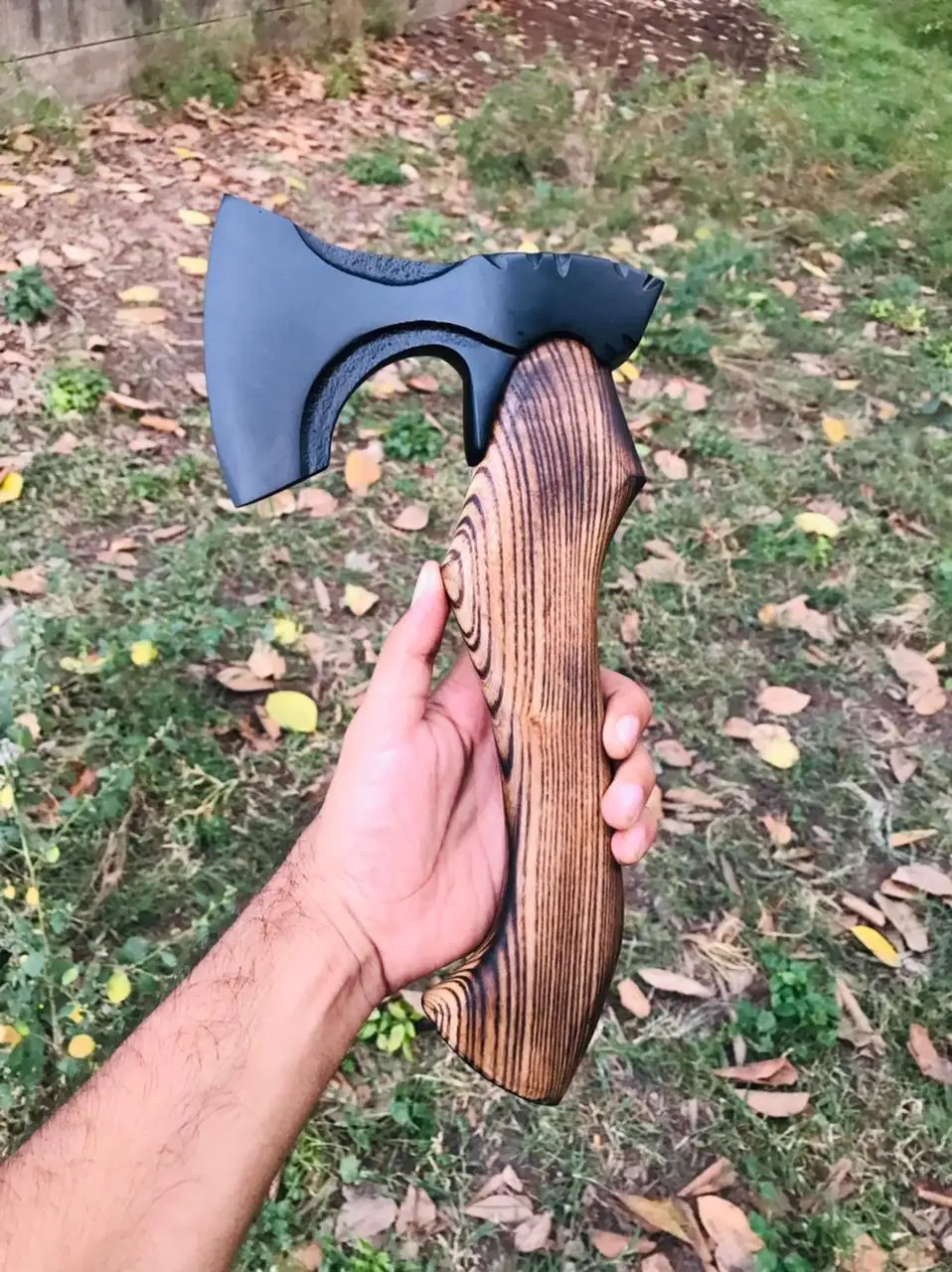 Custom Handmade Steel Tomahawk Axe, viking axe wood handle with leather sheath