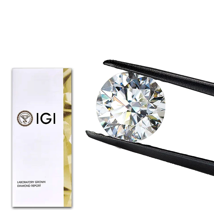 IGI 4.01 ct White Round Lab Grown Diamonds Loose Shape Lab Diamond E VS1 for Engagement Ring or Jewelry Making