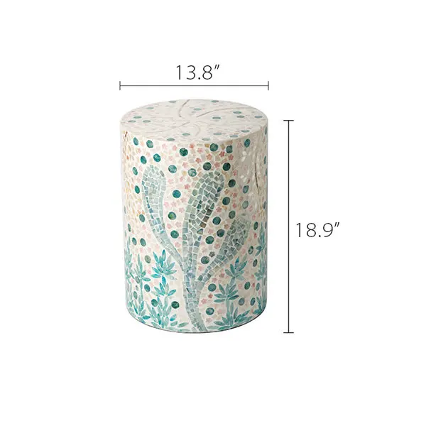 High Quality Luxury White Ariel Capiz Side Table Modern Design with Mother Pearl Inlay Living Room Coffee Table Set Made Vietnam