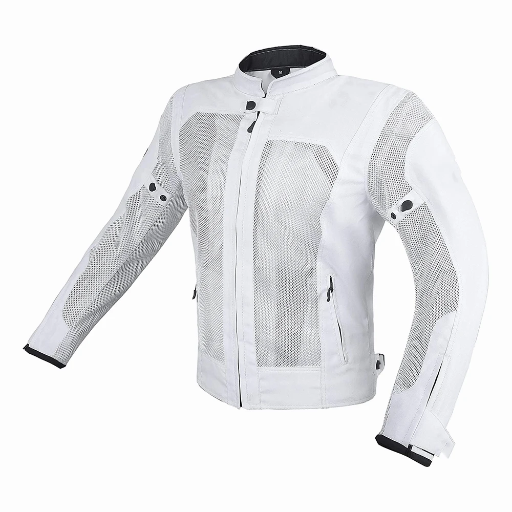Best Selling Motorbike Cardura Jackets White Color Windbreaker Sustainable Motorcycle Jackets