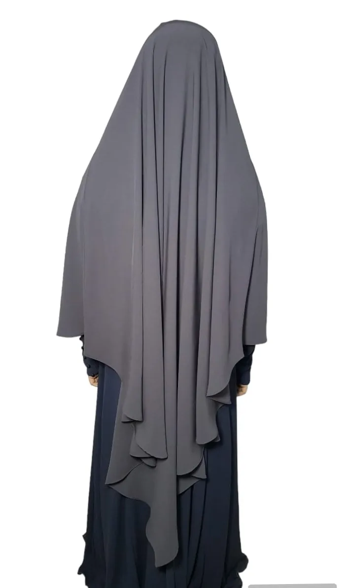 French Style Diamond Khimar Modern Modest Wear Nidah Fabric Islamic Clothing Hijab Wholesale Burqa Single Layer Veil Supplier