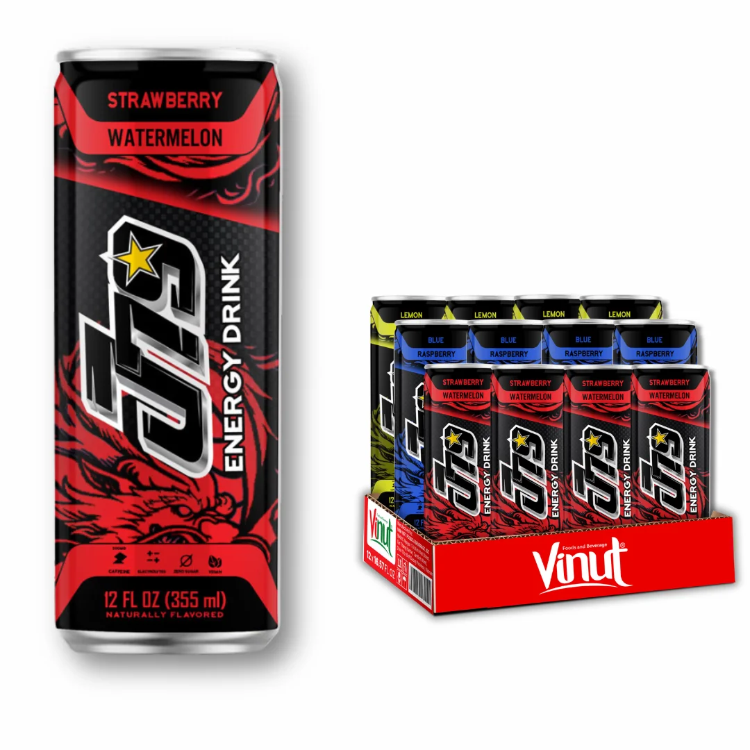 Wholesale Supplier Strawberry Energy Drink  355ml VINUT -  Sugar Free, Essential A,E-Vitamins, Free Sample, OEM/ODM