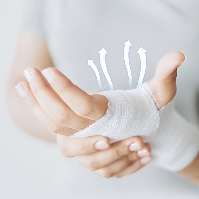 6m Sterilized Medical Cotton Gauze Bandage Rolls Soft Good Permeability and Breathability High Elasticity