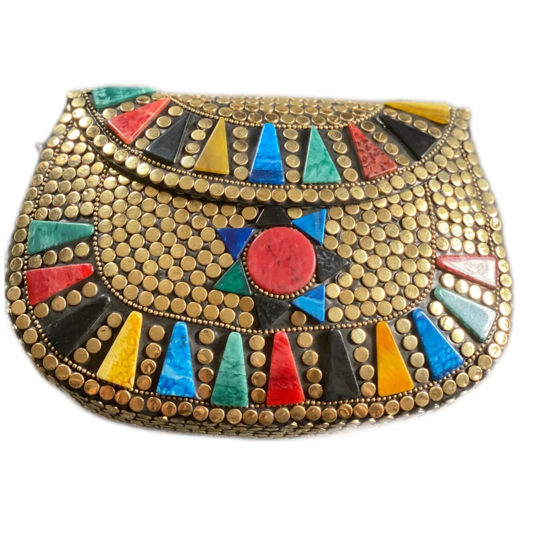 Handmade Ladies Clutch Bag With Stone