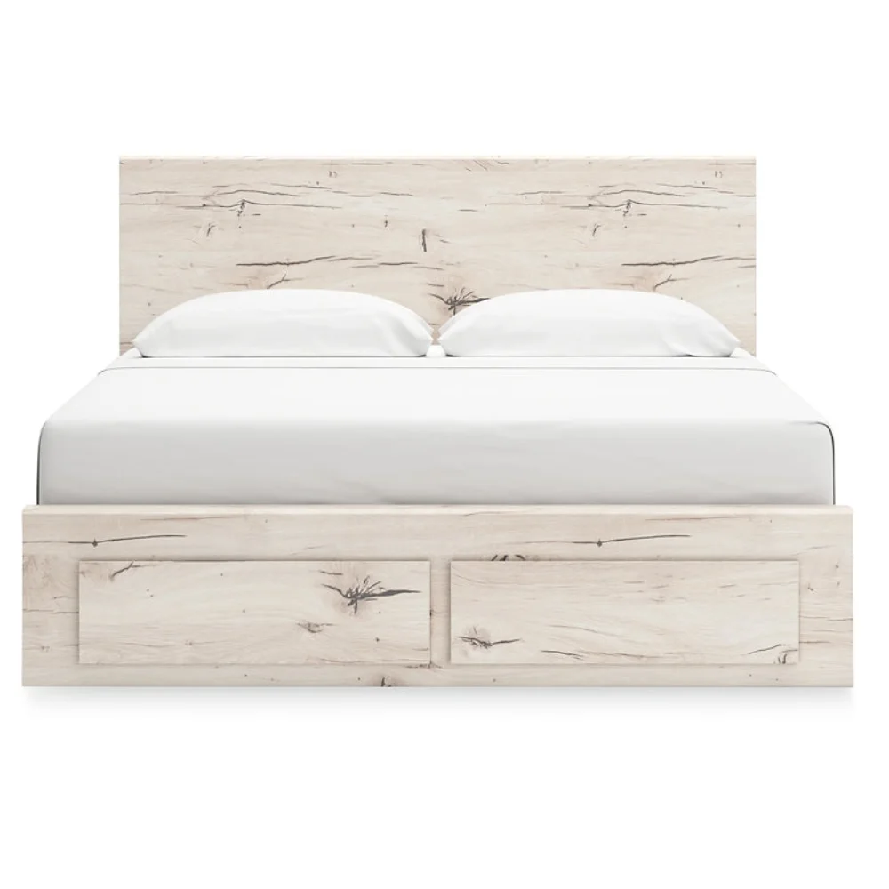 Top-Tier Light Natural Queen Size King Storage Bed Elegant Bedroom Premium Vietnamese Wood Craftsmanship Pine Bed Frame