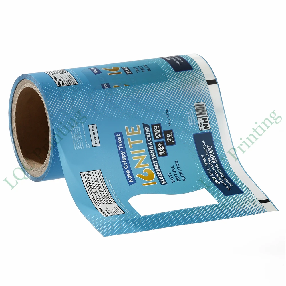 Custom printed plastic film roll packaging bags for ice pop liquid sachet packaging