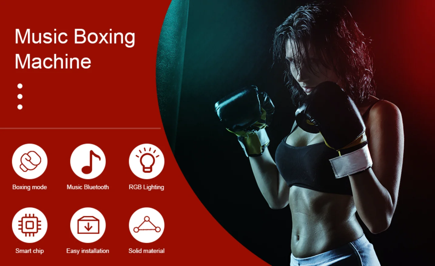 JIKE sports Smart Bluetooth Music Boxing Machine Trainer, Wall Mounted Boxing  for Amateur Home Fitness Equipment (Black)