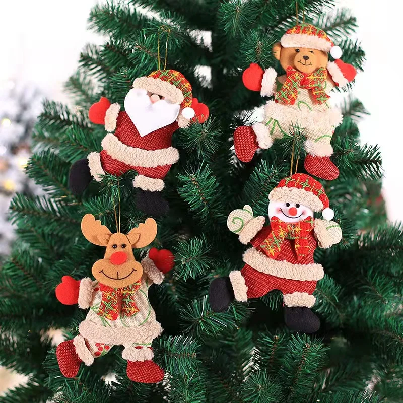 2023 Happy New Year Christmas Ornaments DIY Xmas Gift Santa Claus Snowman Tree Pendant Doll Hang Decorations for Home