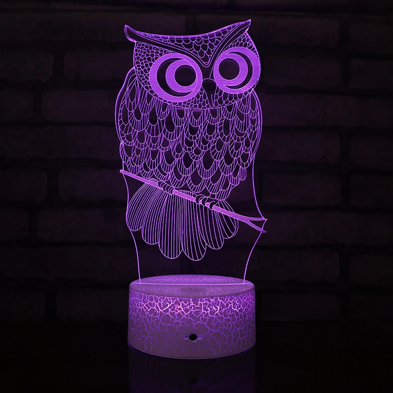 7 colors with remote control  Acrylic 3D crack  LED Night Light  Creative 3D crack  illusion Night Lamp