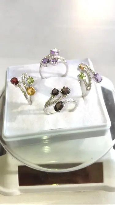 Natural Sterling 925 Silver Ring With Natural Gemstones In Different Category  And Styles Perfect For Weddings Or  Engagement