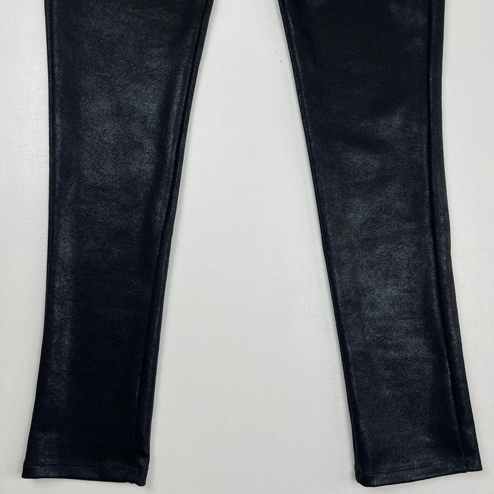 New Customized Chocolate USA Coated Faux Leather Pants Leggings Jeggings leather pants for boys girls stacked leather pants