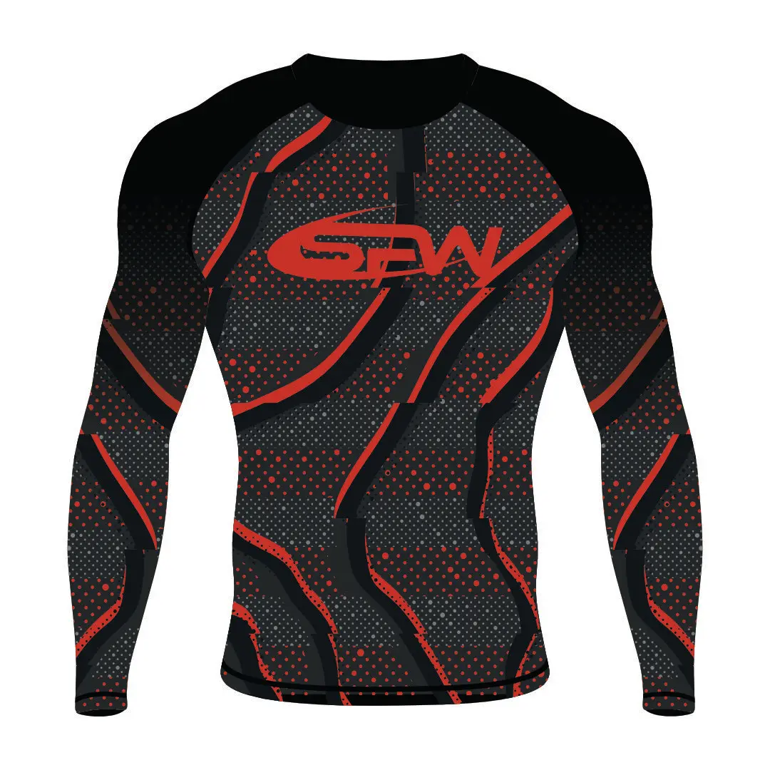 Мужская длинная компрессионная футболка из спандекса с логотипом Jiu Jitsu Rash Guard Bjj MMA