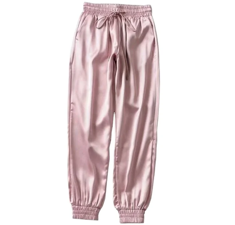 Factory Price Jacquard Barbie Pattern Ice Silk Rib Pattern Home Outdoor Wide Leg Baggy Pants Trousers for women