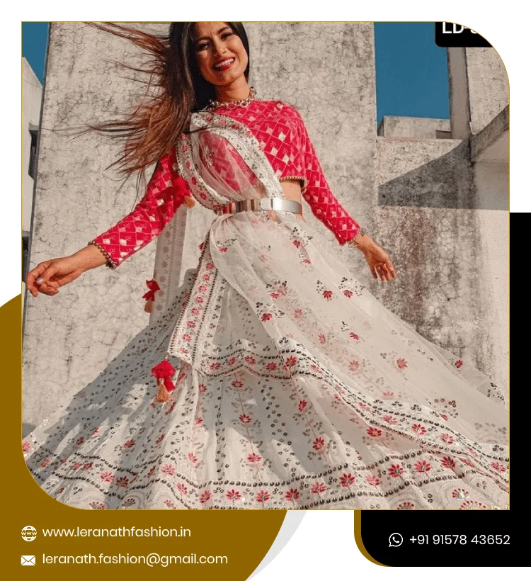 Blissful White Designer Lehenga Ultimate Outfit Lehenga Choli for Sangeet, Engagement or Any Special Occasion