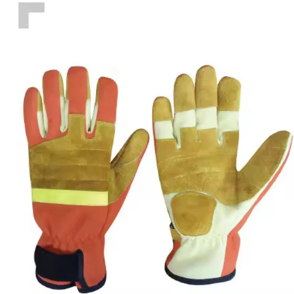 Men Extreme Heat & Fire Resistant Gloves Leather with Stitching Perfect for Fireplace Stove Oven Grill Welding BBQ