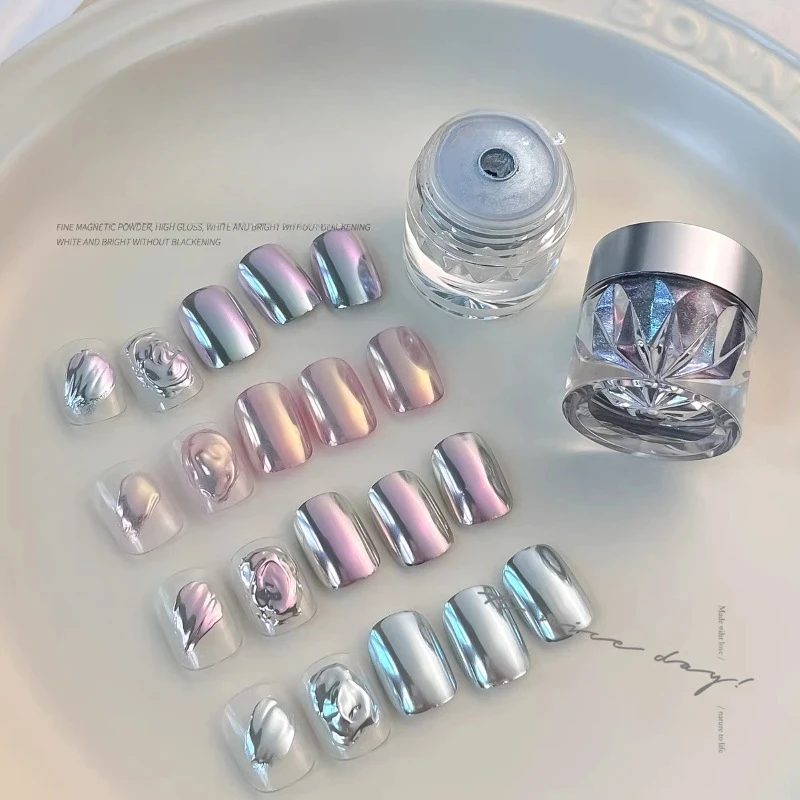 Moonlight Mirror Manicure Powder Glitter Dust Chrome Cat Eye Powder Metal Whitening Nail Enhancement Aurora Powder
