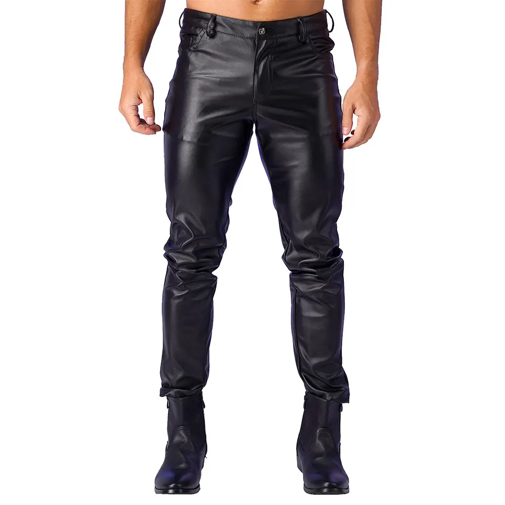 Online Selling Best Wear Men Leather Stacked Pants Lightweight Easy Fit New Selling Men Leather Stacked Pants