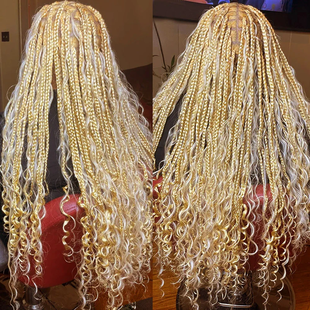 Braiding Hair No Weft Deep Wave Curly Bundle Human Hair Braids Extension 613 Blonde Human Hair Bulk for Boho Braids 16 Inch