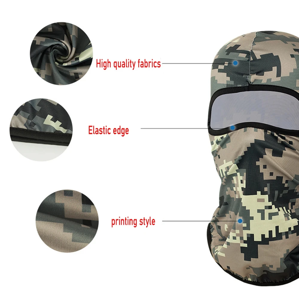 New Mens Ski Mask Cycling Hood Caps Camouflage Breathable Hiking Scarf Full Face Cover Helmet Beanies