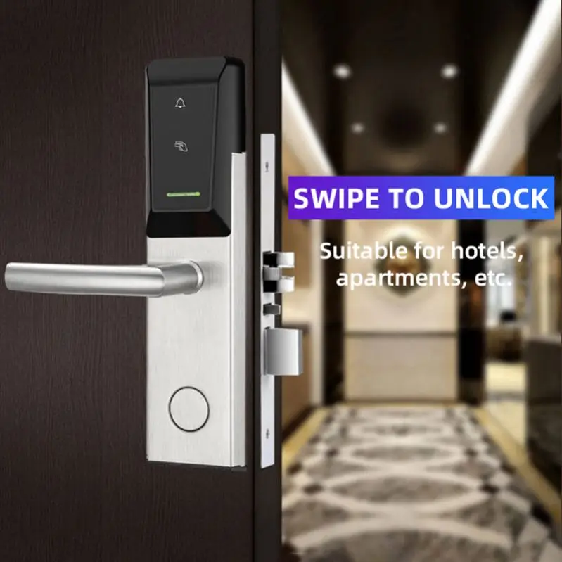 low price High quality Security Electronic Card Key Smart Hotel Door Lock With RFID Management Software System