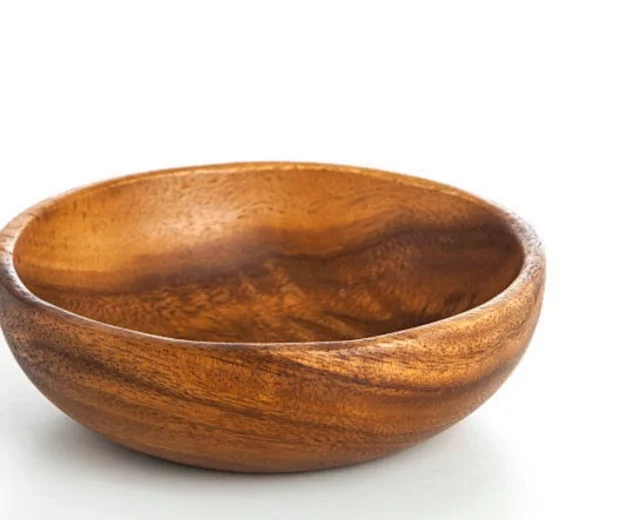 wooden serving bowl natural acacia wood food serving  bowl