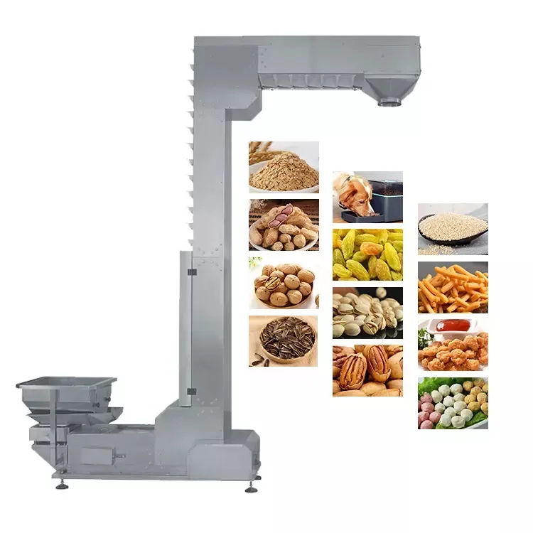 Vertical Lift Food Grade Bucket Elevator Z-Type Bucket Feeding Conveyor Used Of Snack Foods
