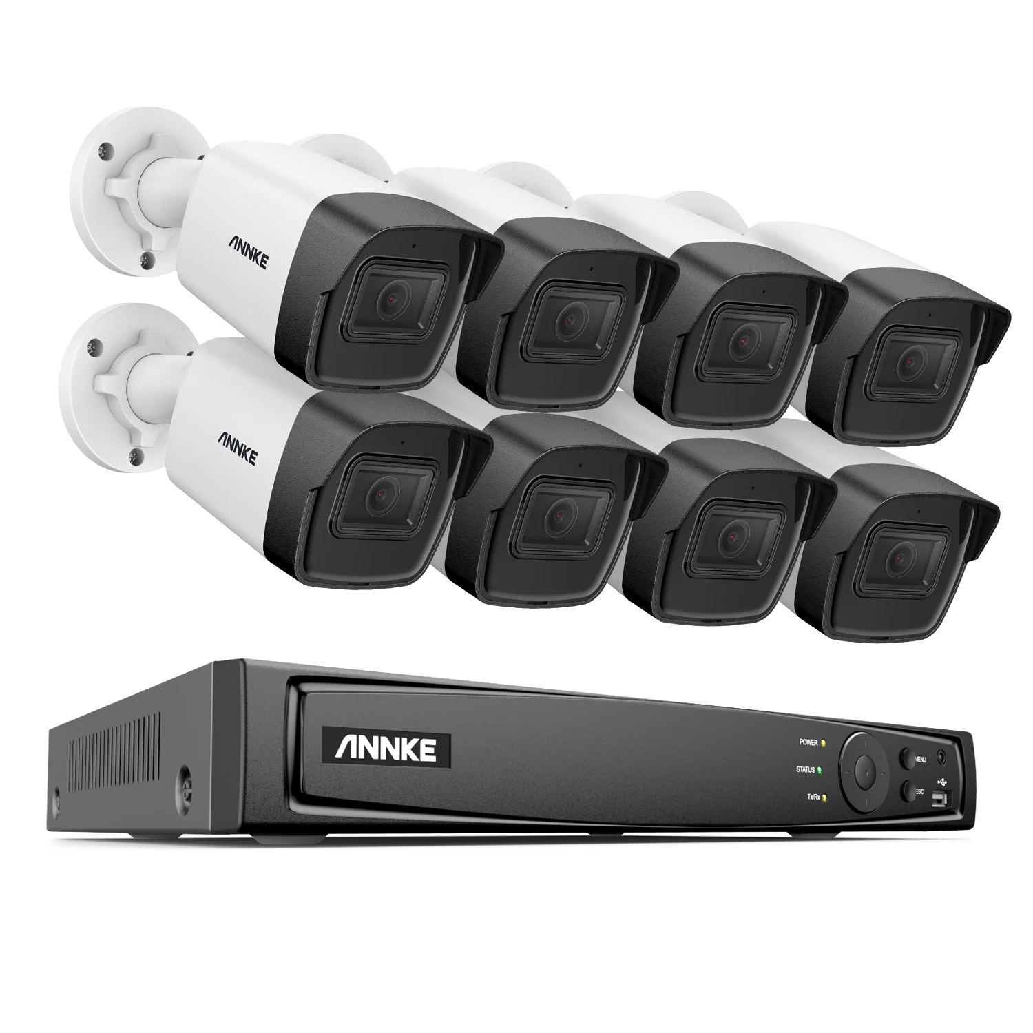 Система видеонаблюдения ANNKE 2MP H.265 + 16Ch POE NVR 8 шт. комплект камер