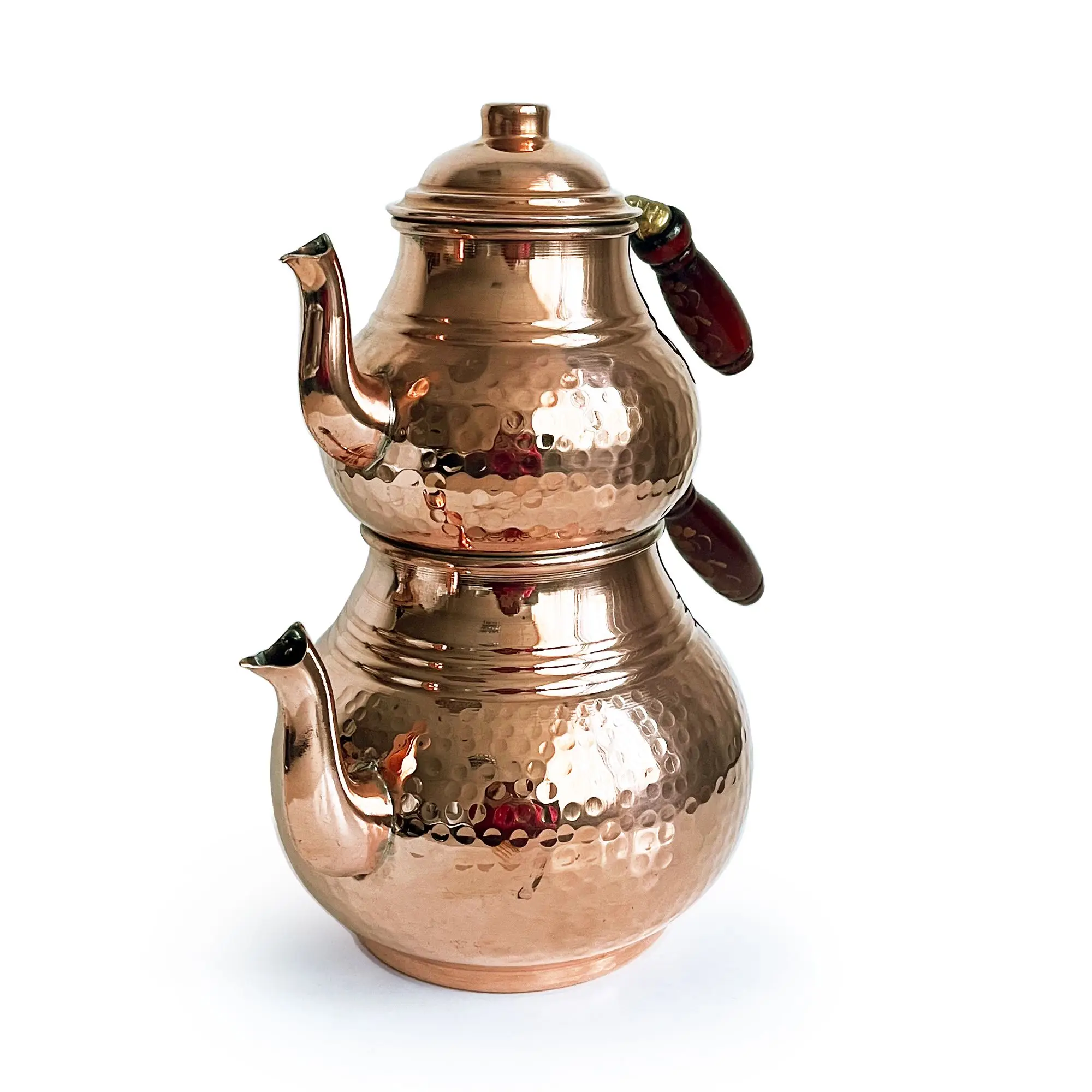 Handmade Hand Hammered  Copper Turkish Stovetop Teapot Set 850 ml + 1800 ml