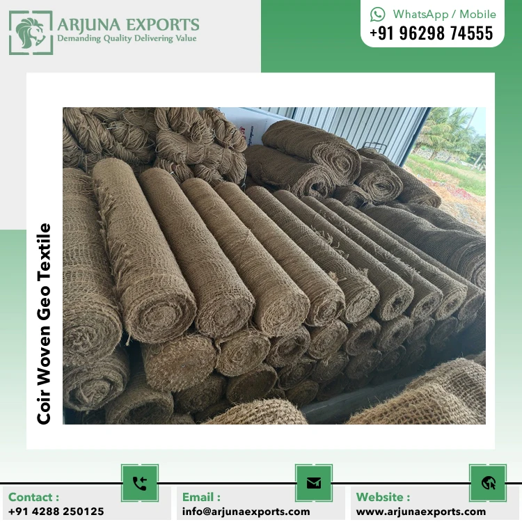 Best Quality Coir Woven Geo Textiles Fabric Rolls for Soil Stabilization and Water bank Protection at Competitive Market Price