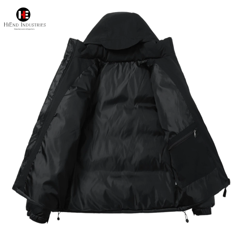 Men Winter Puffer Jacket Manufacturer Hooded Cotton Windproof and Thickened for Enhanced Warmth Ideal Work wear for Cold Weather