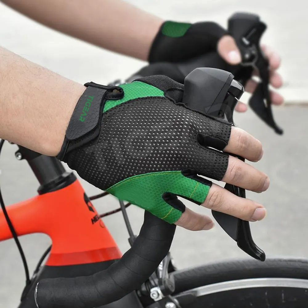 Custom Cheap Men Anti Slip Cycling Gloves Half Finger Cycle Gloves Wholesale Half Finger Cycling Bike Gloves