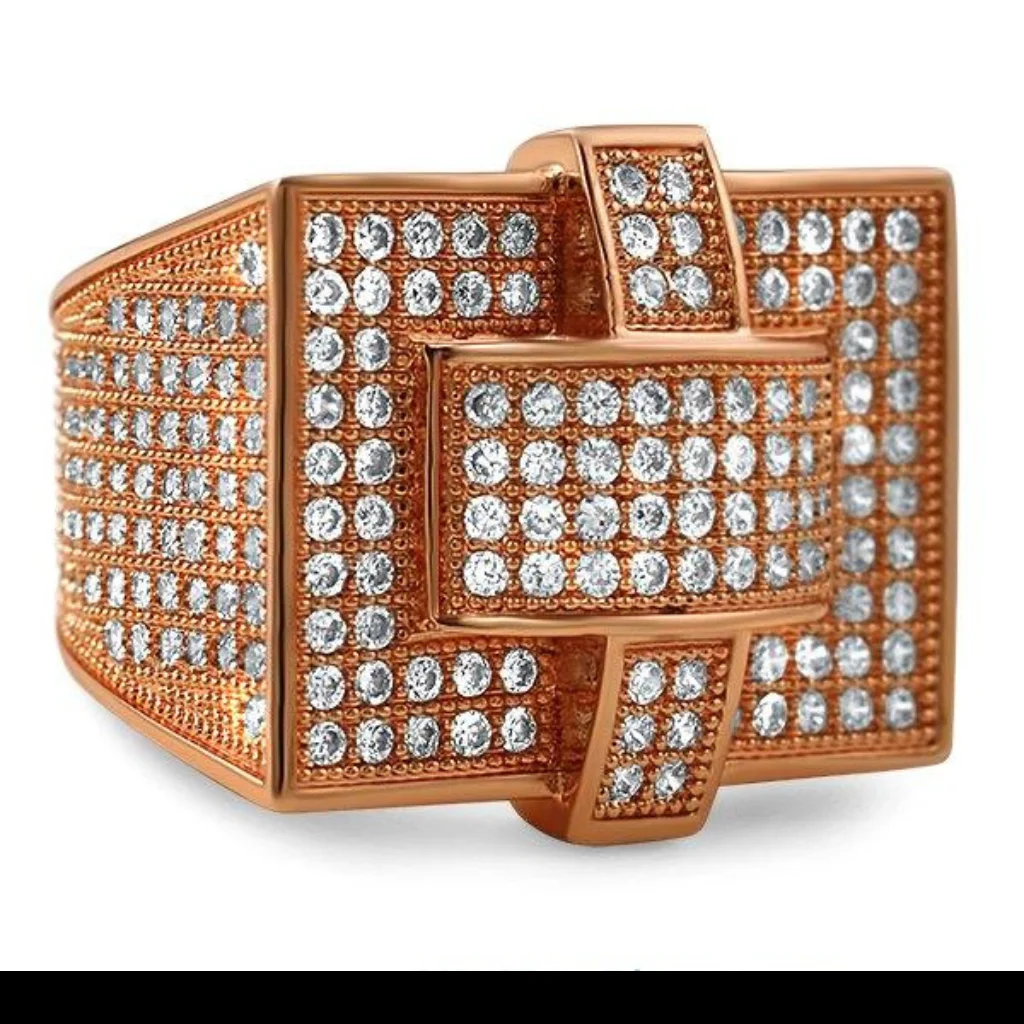 Fully 14K Gold Rings With Moissanite Prong Setting Design VVS Moissanite Diamond Hip Hop Engagement Wedding Ring