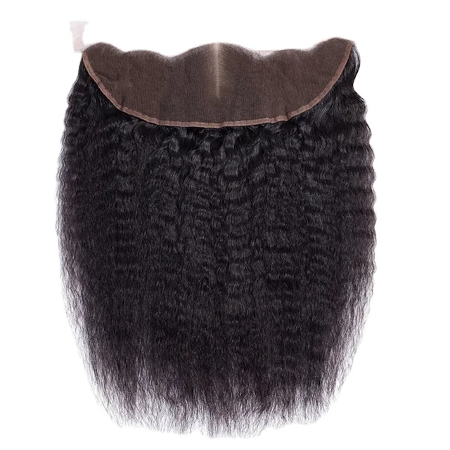 Top quality Virgin Lace Frontal Kinky Straight Styles none chemical processing with HD Transparent lace 13x4/13x6 sizes