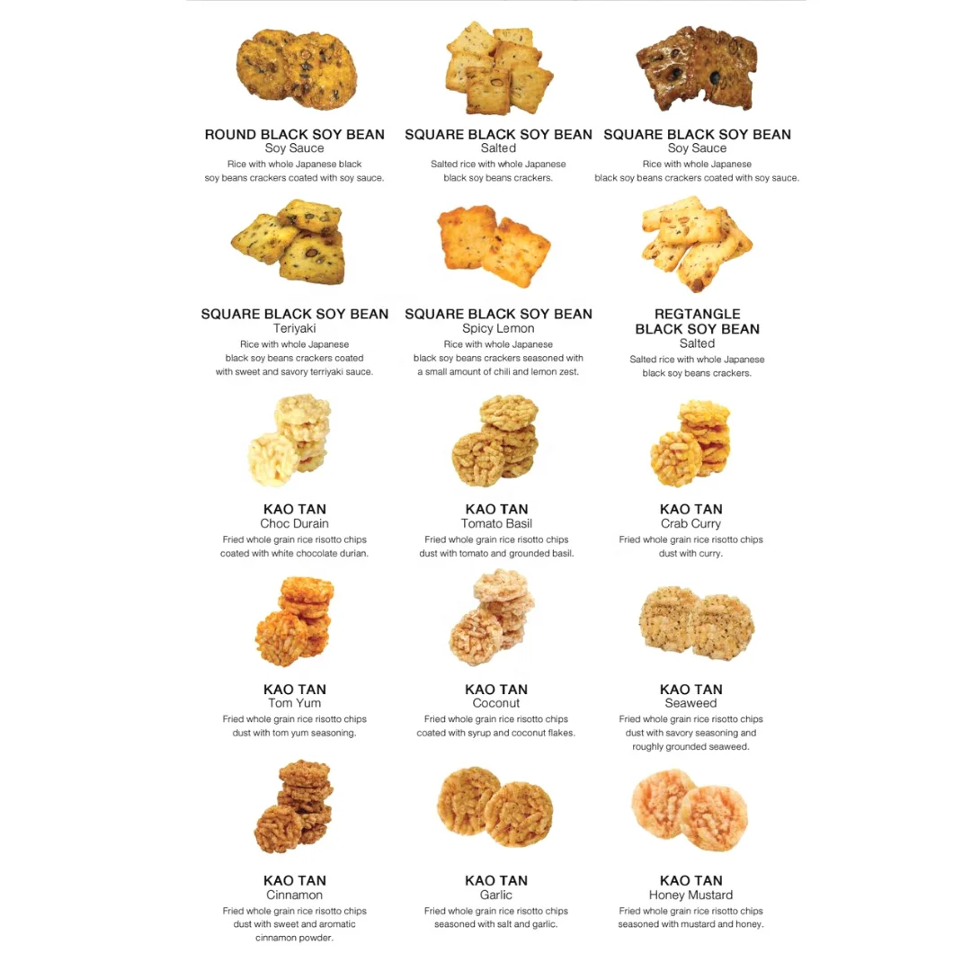 Zain Ajintai дзен рисовый крекер Смешанная форма вкусные снэки попкорн мягкий пакет OEM сладкий Trans Gluten упаковка улыбка принимается особенность