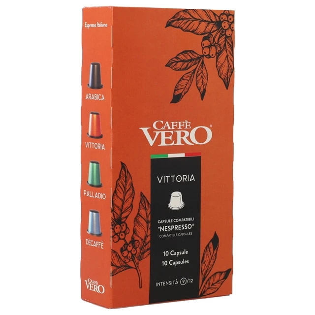 Italian Made Nespresso Compatible Capsules - Different Blends Available Including Decaf - 10 capsules per Box