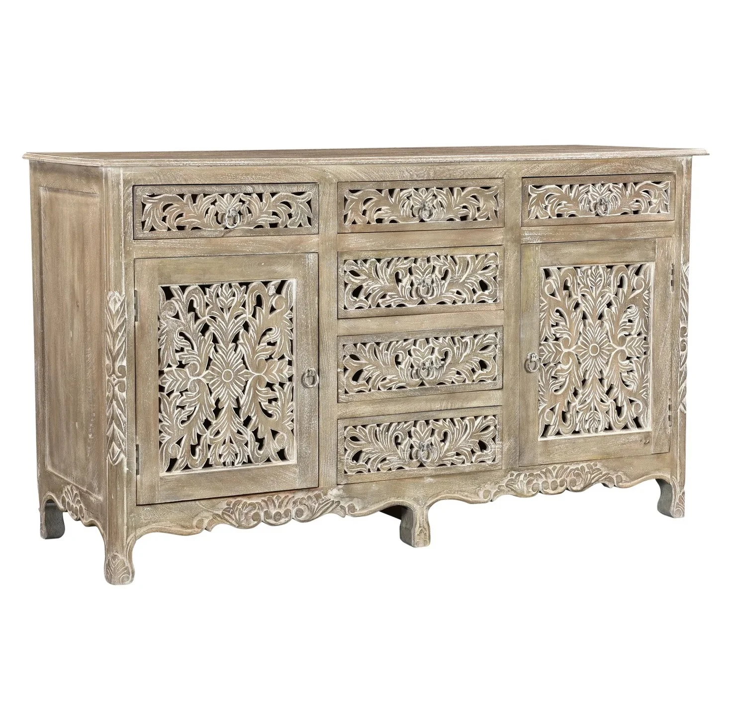 Wholesale High Quality Modern Living Room Cabinet Furniture Wooden Carved White Storage Cabinet Sideboard With Door & Drawer