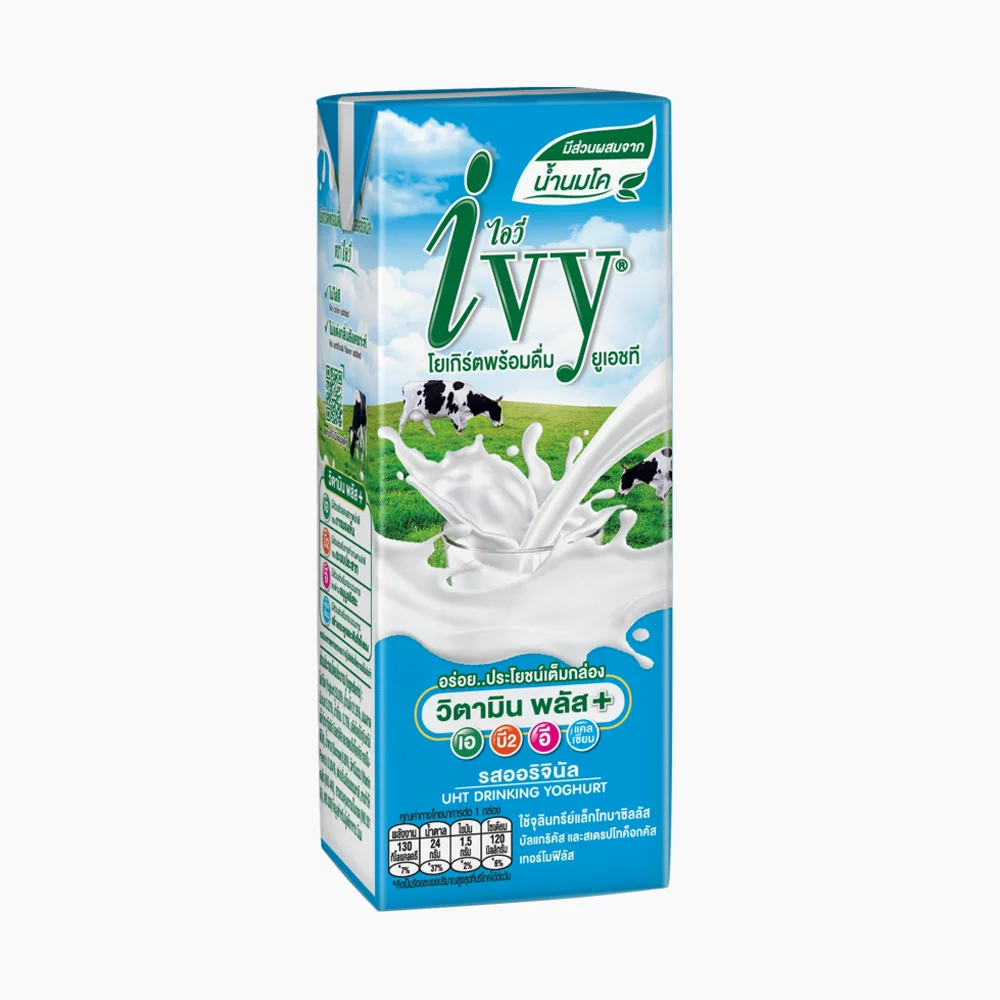 Ivy UHT Yoghurt Original 180 milliliter Vitamin Plus Valuable Price Thai Product With High Quality From Thailand