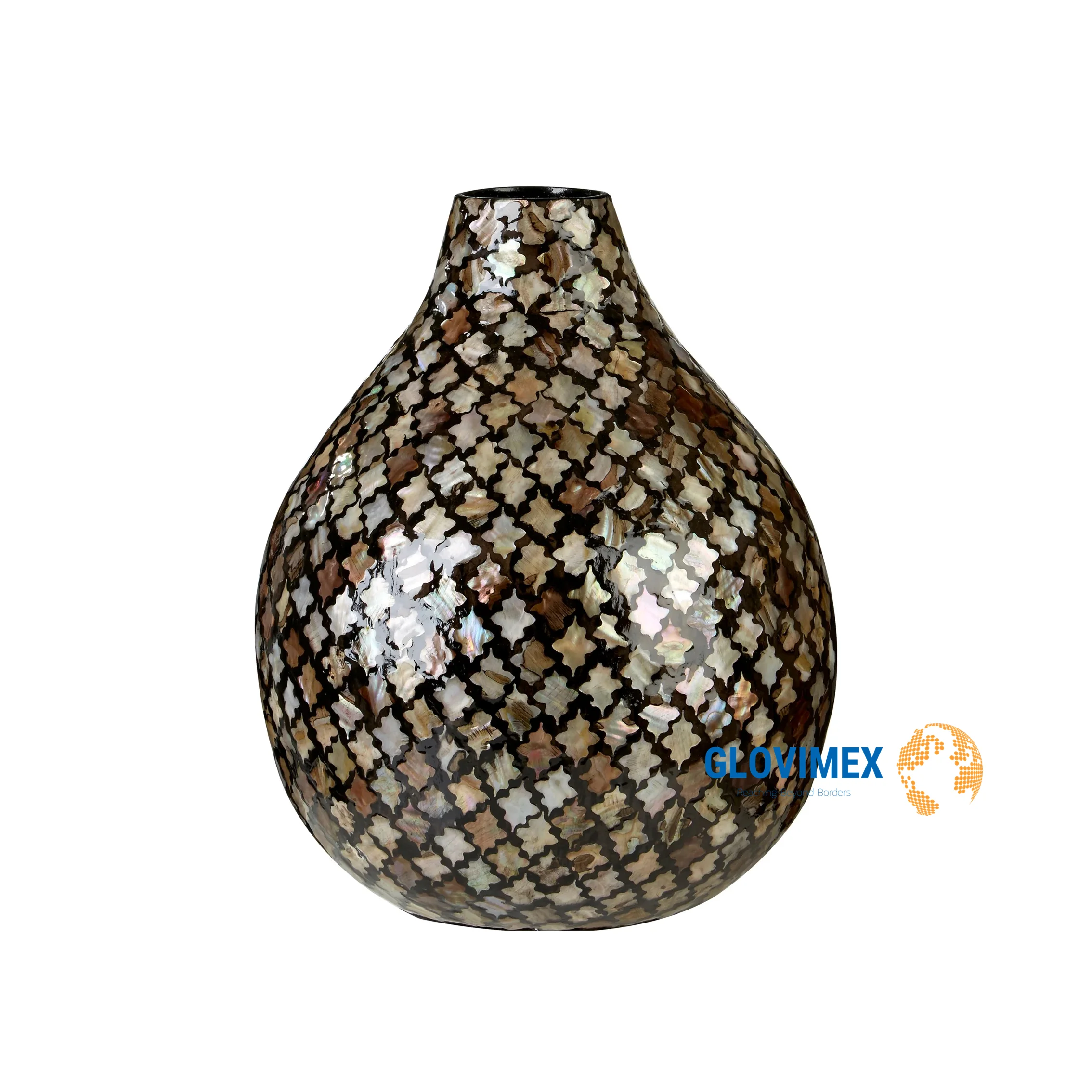 Amazon Hot Sale Capiz Mother of Pearl Vases For Flowers Durable Handwoven Living Room Furniture