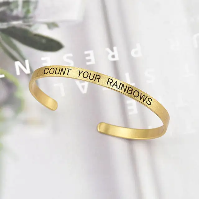 Custom Writing Inlay Blank Jewelry Open Writing Bracelet Gold Plated Blank Cuff Cuff Bracelets For Engraving