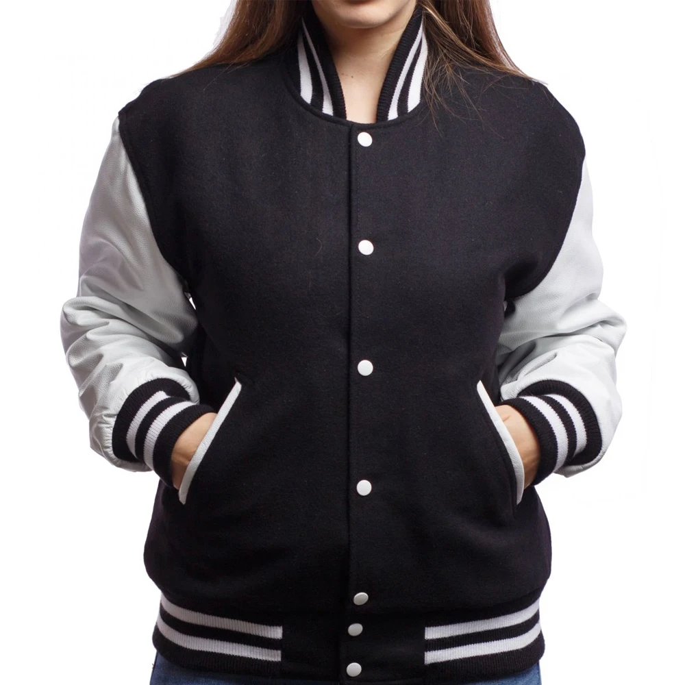 Manufacturing Best Quality Casual Wear Long Sleeve Women Varsity Jacket / 2024 Latest Design Women Varsity Jacket